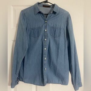 The Limited Blue Casual Button Down Shirt-Faux Denim